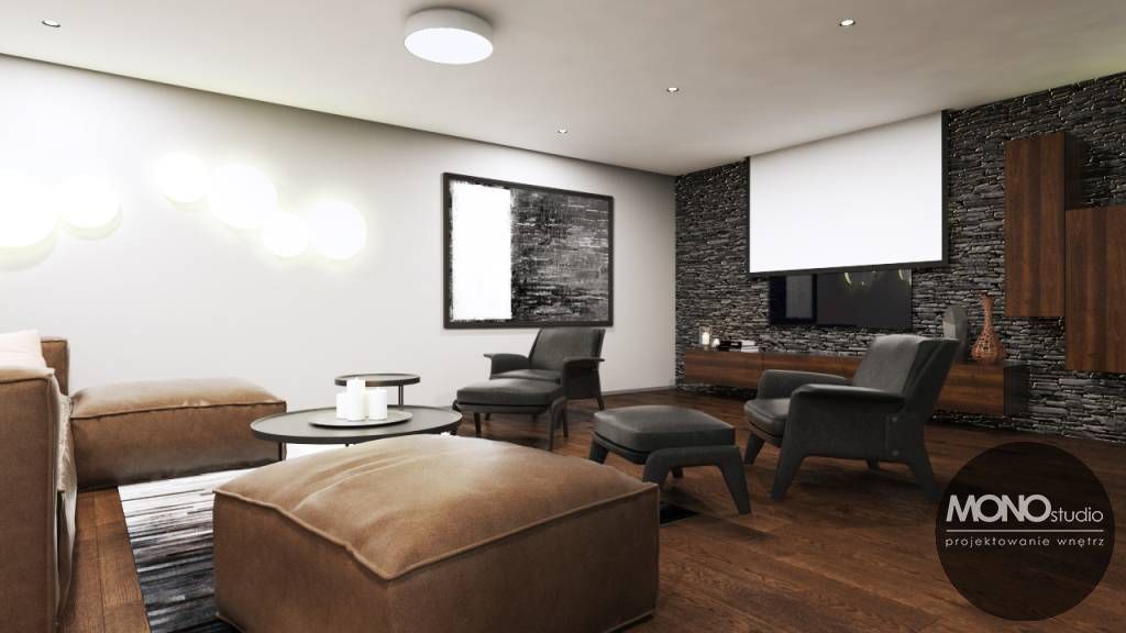 Nowoczesne i stylowe wnętrze idealne do spędzania wolnego czasu, MONOstudio MONOstudio Modern style media rooms