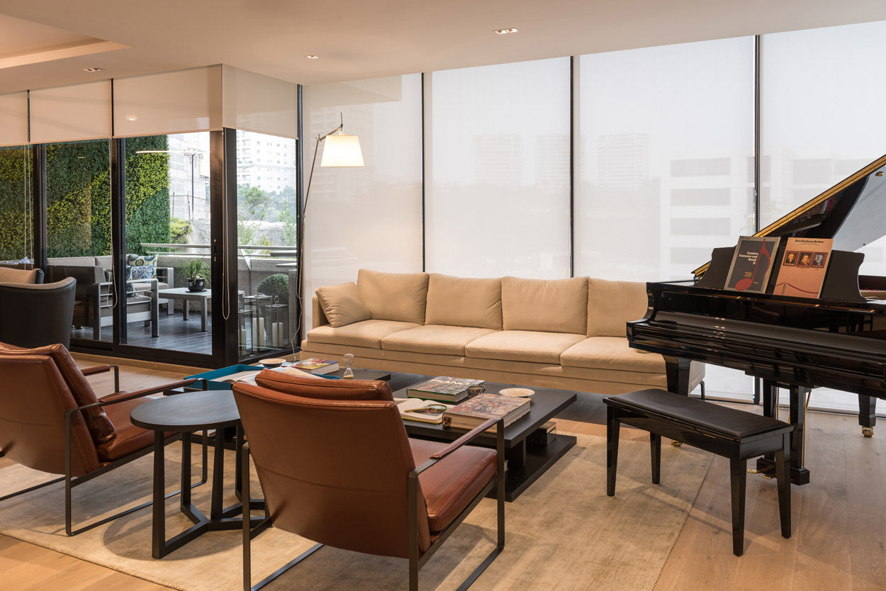 Departamento Citadel, ARCO Arquitectura Contemporánea ARCO Arquitectura Contemporánea Living room Wood Wood effect