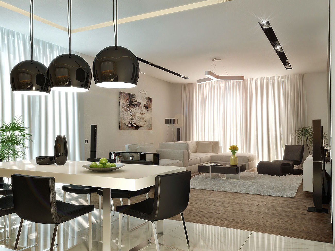 Квартира- студия 72 м/кв, metrixdesign metrixdesign Salas de estilo minimalista