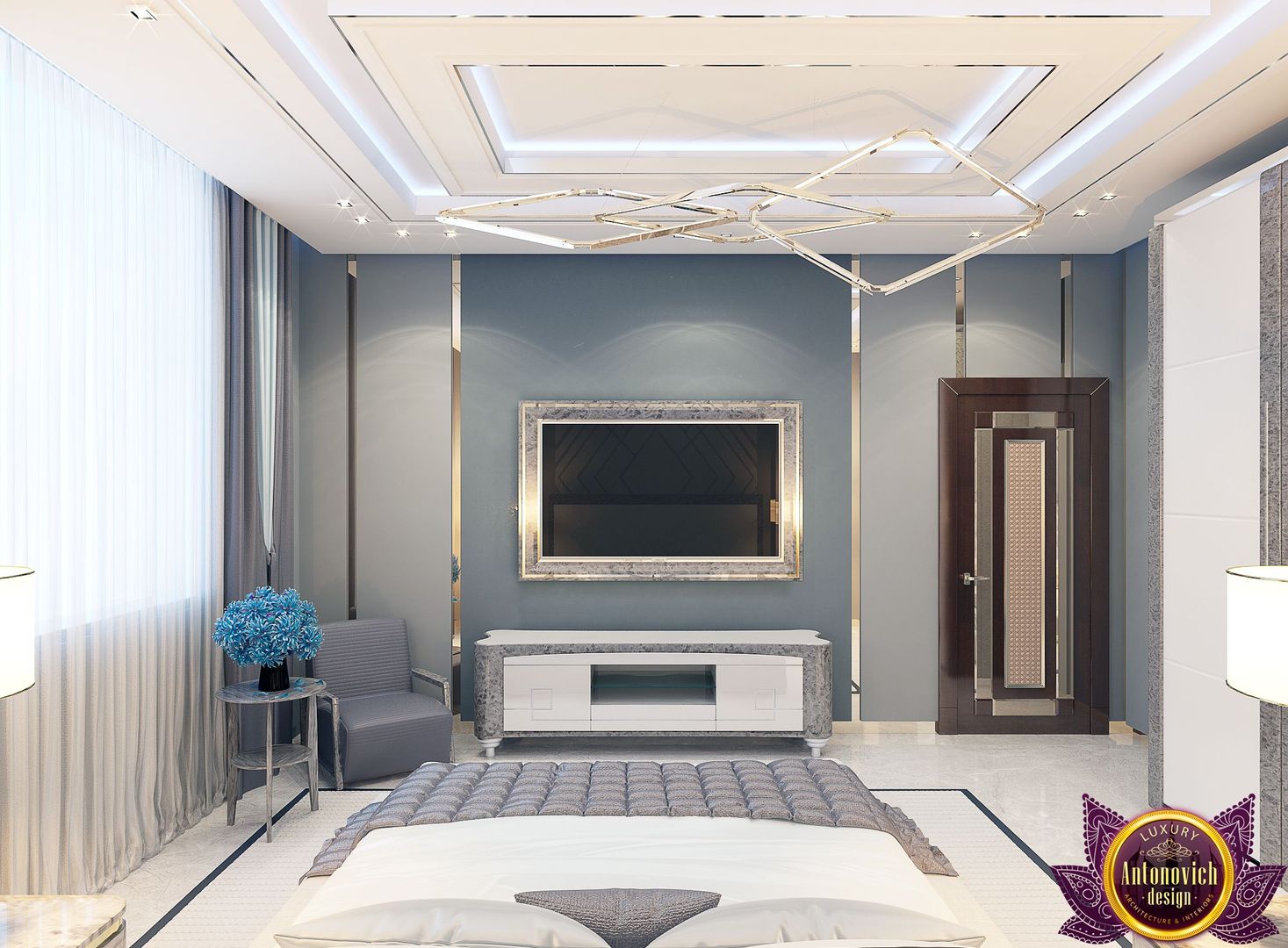 Contemporary style in interiors of Katrina Antonovich, Luxury Antonovich Design Luxury Antonovich Design ห้องนอน