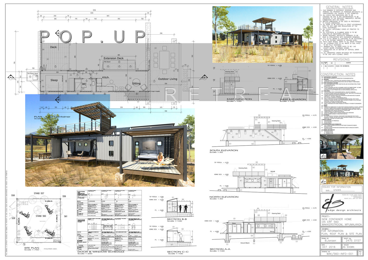Pop Up retreat - Shipping Container living, Edge Design Studio Architects Edge Design Studio Architects Maisons industrielles