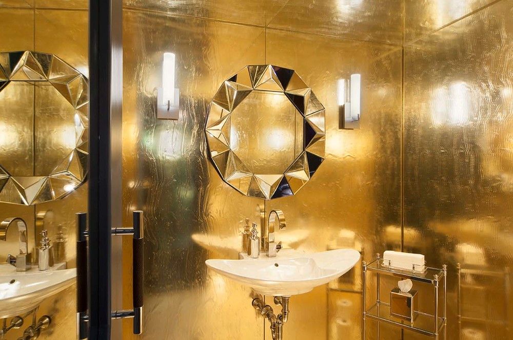 Bathrooms - Lobby Marmara Park Avenue Hotel Joe Ginsberg Design Commercial spaces Bathroom design,gold bathroom,high-end bathroom,hospitality design,hotel design,hospitality designer,NY designers,modern design,Hotels