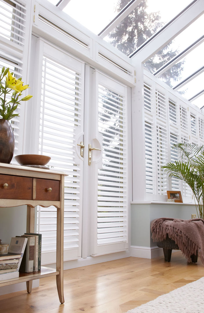 Conservatory Shutters homify Modern style conservatory Shutters,Conservatory,Conservatory shutter,pvc shutters,PVCU shutters,vinyl shutters,lifetime shutters,lifetime,uk,white shutters
