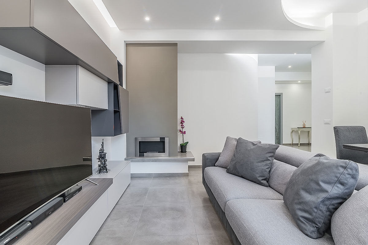 Ristrutturazione appartamento Roma, Bufalotta, Facile Ristrutturare Facile Ristrutturare Modern living room