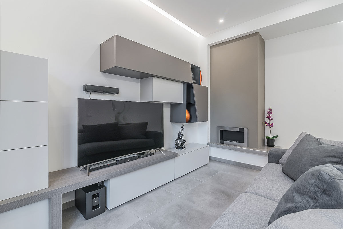 Ristrutturazione appartamento Roma, Bufalotta, Facile Ristrutturare Facile Ristrutturare Modern living room