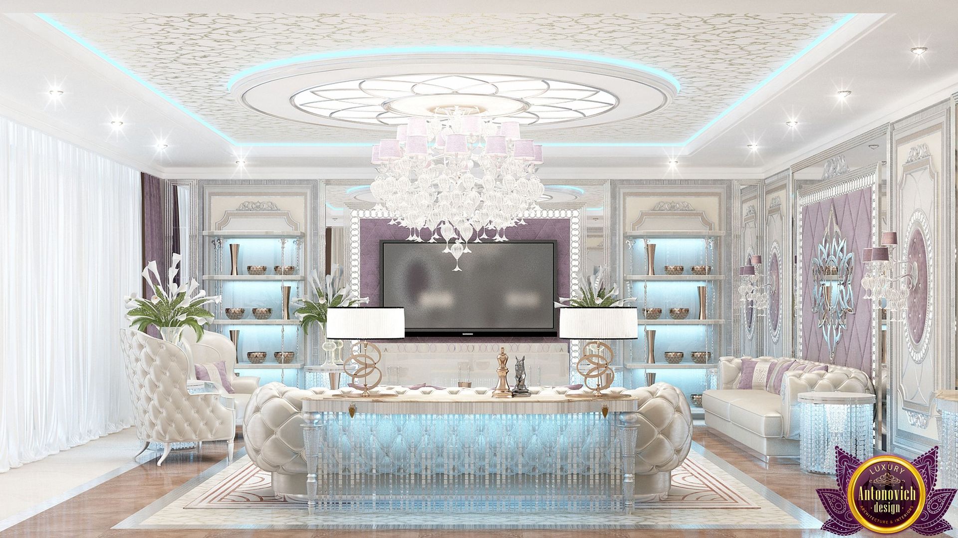 ​ Colorful interiors of Katrina Antonovich, Luxury Antonovich Design Luxury Antonovich Design Вітальня