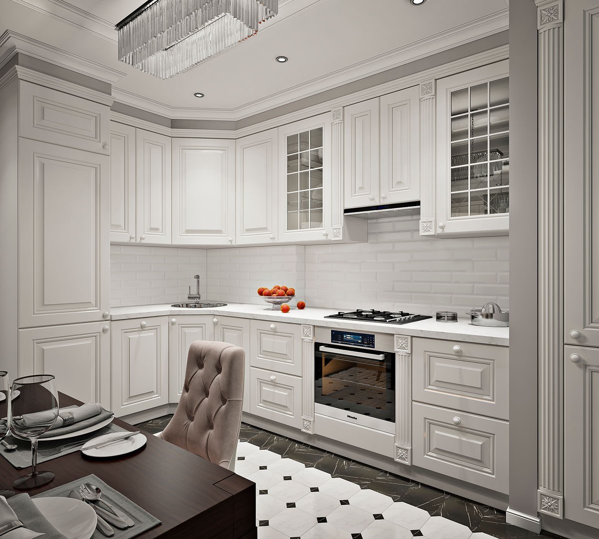 Дизайн двухкомнатной квартиры в стиле неоклассика, GM-interior GM-interior Classic style kitchen