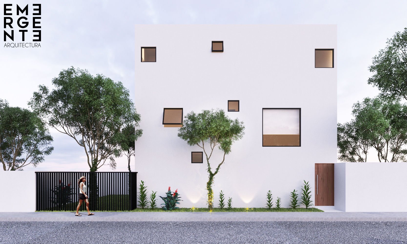 FRONTAL ACCESO homify Casas de estilo minimalista Concreto