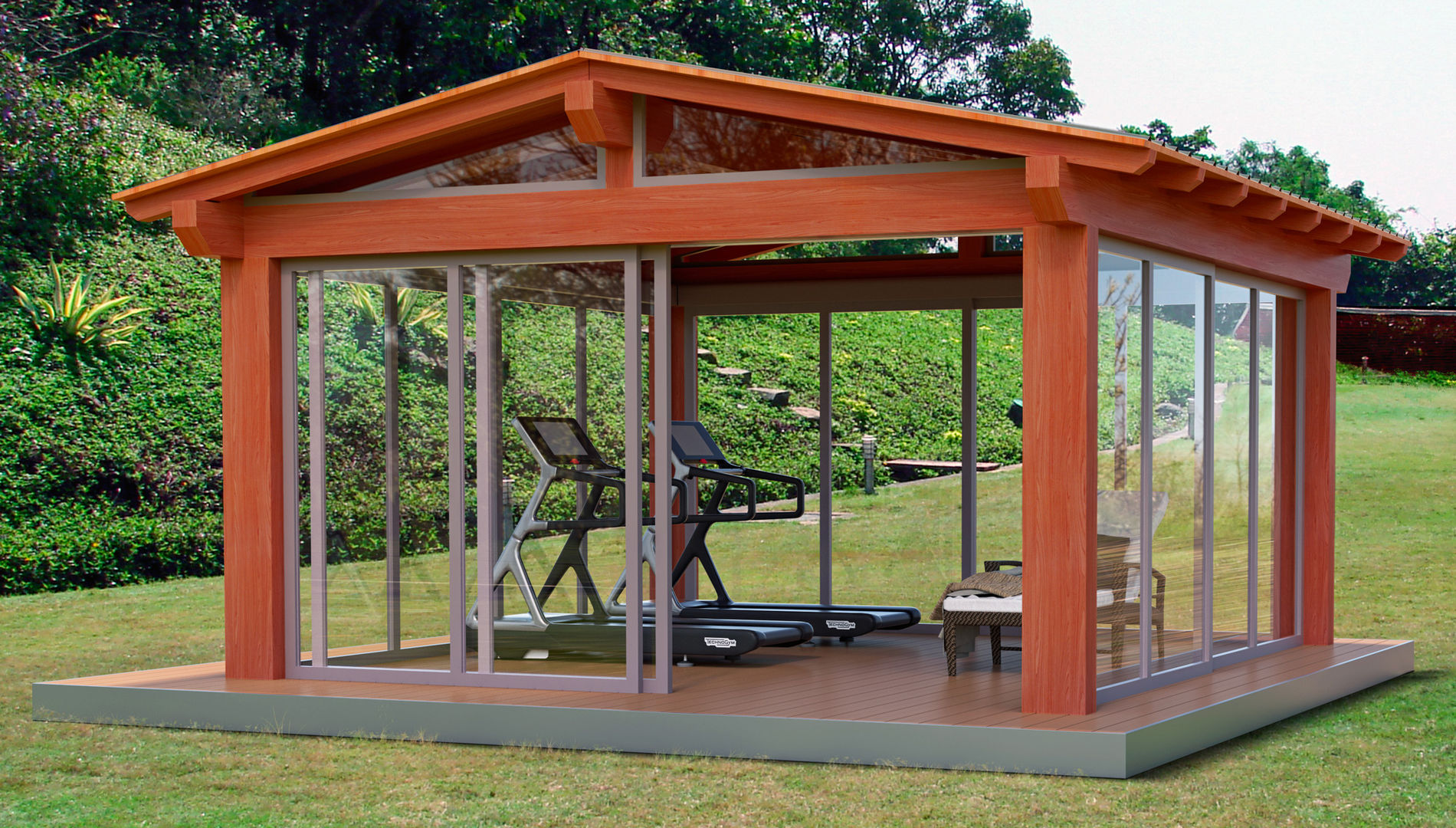 Gazebo Ecologico Cosmo, Verdebano ASC F.lli Saramin & Co. s.n.c. Verdebano ASC F.lli Saramin & Co. s.n.c. Asian style garden Engineered Wood Transparent