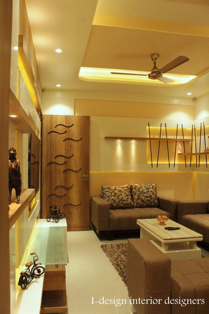 3bhk, I - design interior designer's I - design interior designer's Modern living room Metal