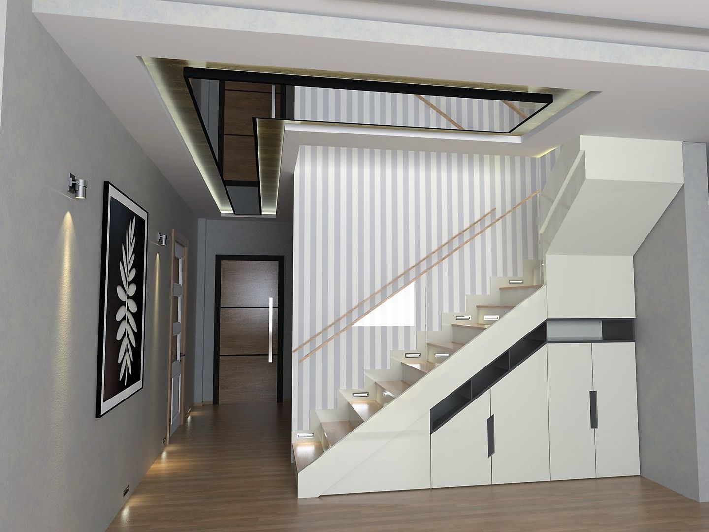 Modern house, Murat Aksel Architecture Murat Aksel Architecture Modern corridor, hallway & stairs Wood Wood effect