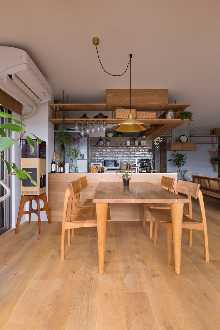 nionohama-apartment-house-renovation, ALTS DESIGN OFFICE ALTS DESIGN OFFICE Dining room لکڑی Wood effect