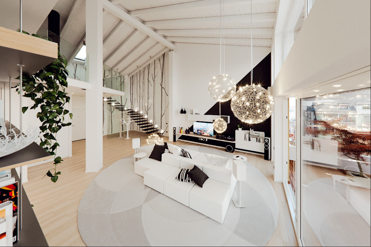 Un attico in stile loft in Milano, Annalisa Carli Annalisa Carli Living room