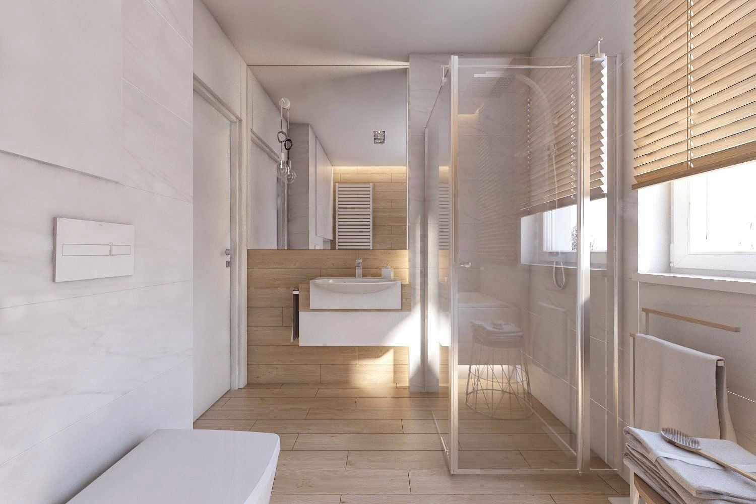 Projekt domu jednorodzinnego 10, BAGUA Pracownia Architektury Wnętrz BAGUA Pracownia Architektury Wnętrz Salle de bain scandinave