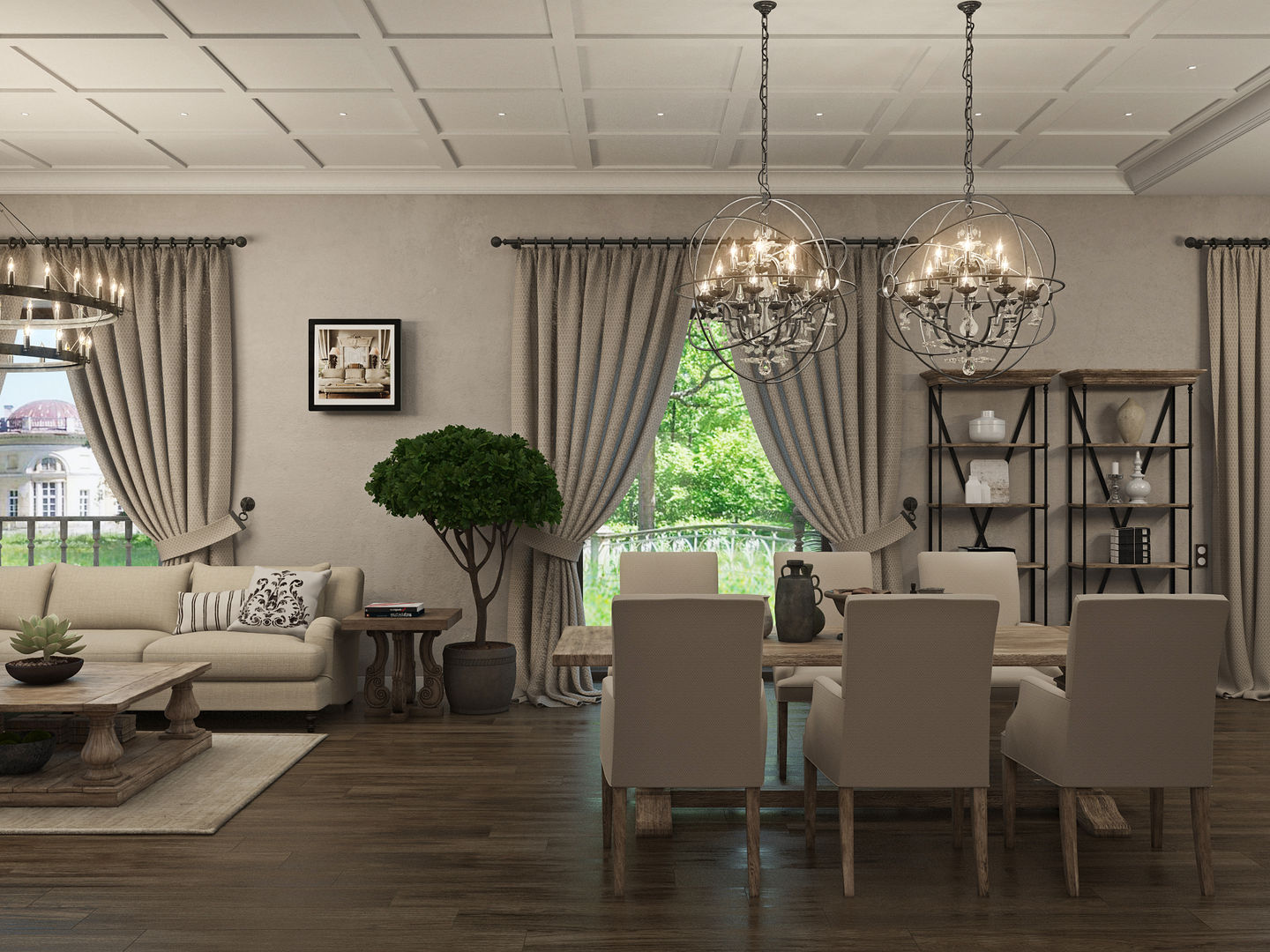 "Американское кантри" 450 мкв, Wide Design Group Wide Design Group Comedores de estilo clásico