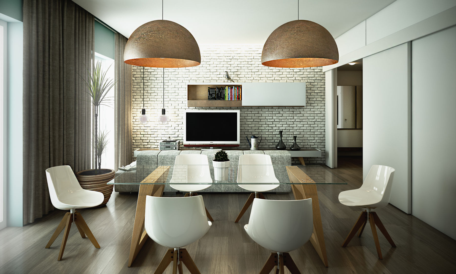 Casa PISI, rendering4you rendering4you Industrial style dining room