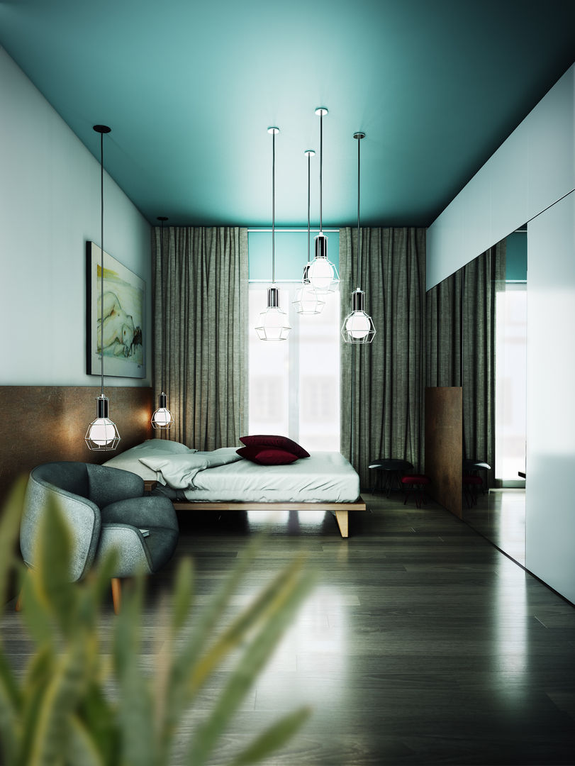 Casa PISI, rendering4you rendering4you Industrial style bedroom