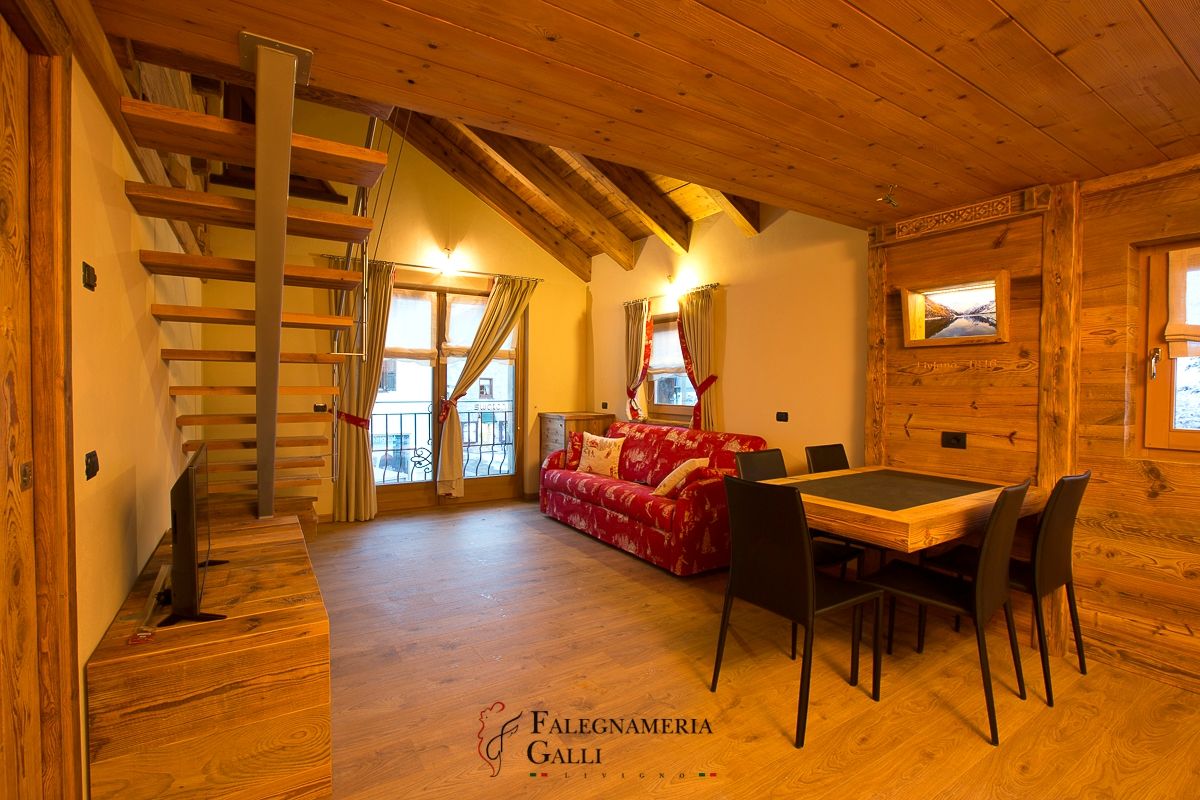 'MOUNTAINS LOVE', Falegnameria Galli Falegnameria Galli Rustic style dining room