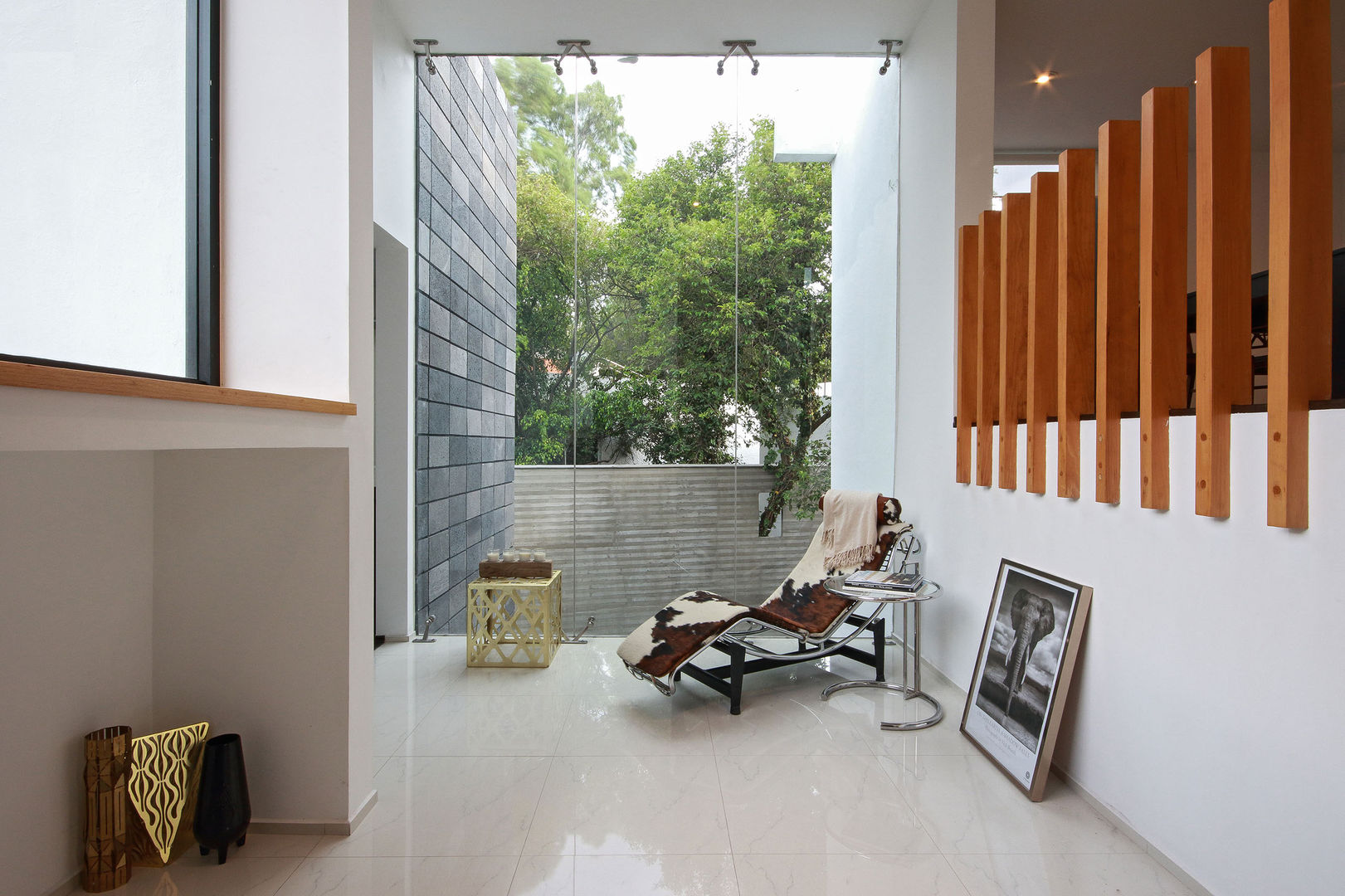 Ampliación de casa en Ciudad de Mexico - Casa BG, All Arquitectura All Arquitectura Couloir, entrée, escaliers minimalistes Verre
