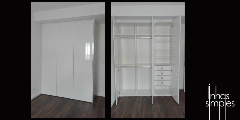 Remodelação de apartamento / Apartment remodel and renew, Linhas Simples Linhas Simples غرفة نوم