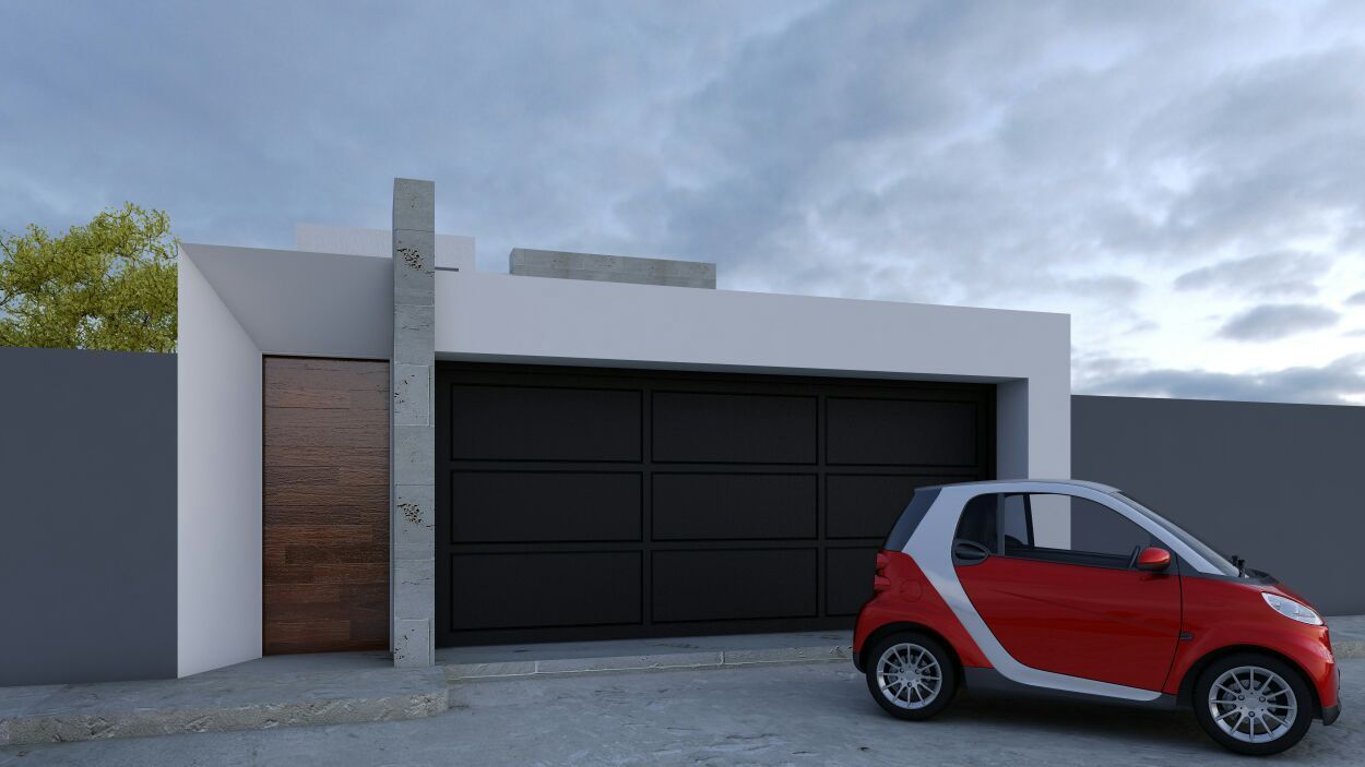 Casa de Dos niveles Estilo minimalista, Architektur Architektur Garage Doors