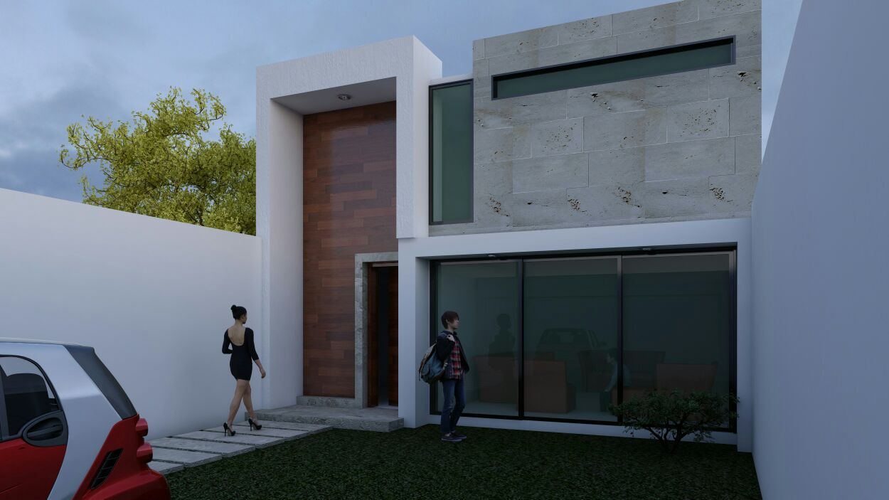 Casa de Dos niveles Estilo minimalista, Architektur Architektur شبابيك