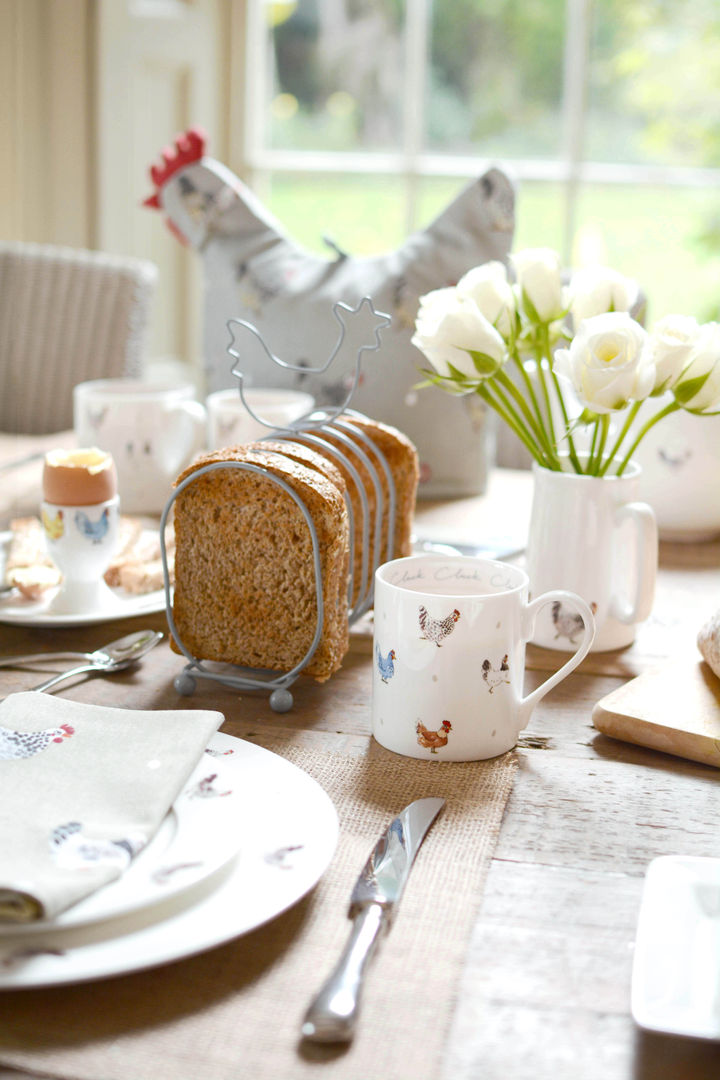 Sophie Allport's 'Lay a little egg' collection Sophie Allport Country style kitchen Ceramic chicken,hen,easter,spring,neutral,china,tableware,table,kitchen,dining,Accessories & textiles