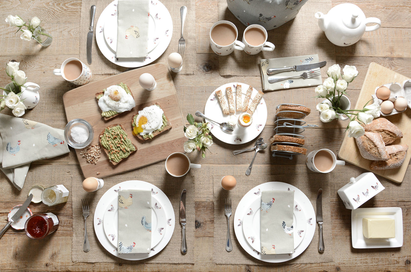 Sophie Allport's 'Lay a little egg' collection Sophie Allport Country style dining room Ceramic Crockery & glassware