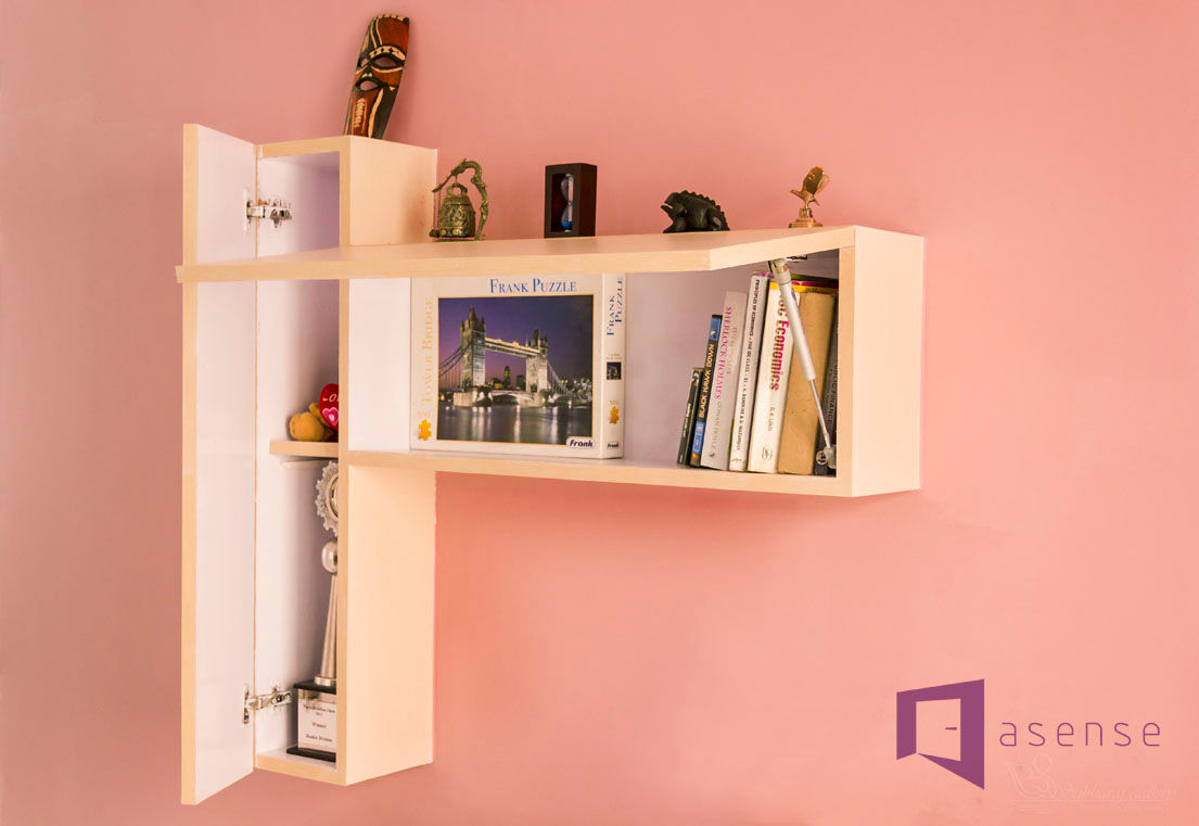 Book Shelf in Living Area Asense Modern living room Wood Wood effect Cupboards & sideboards