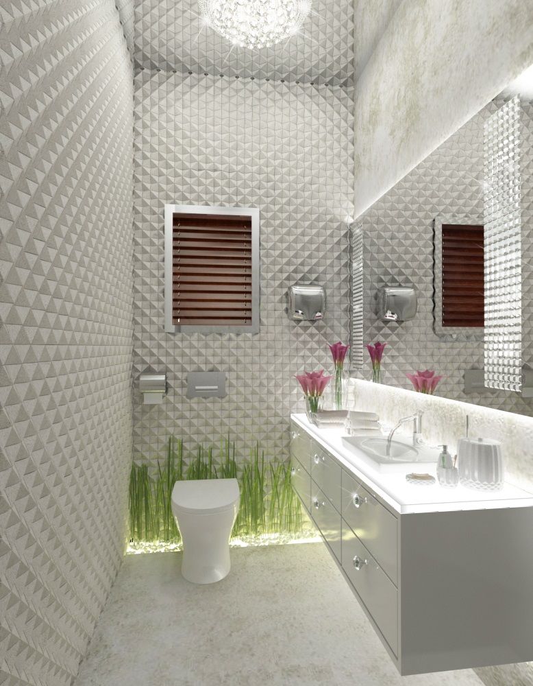White Powder Room AAMRAPALI BHOGLE Classic style bathroom Sandstone