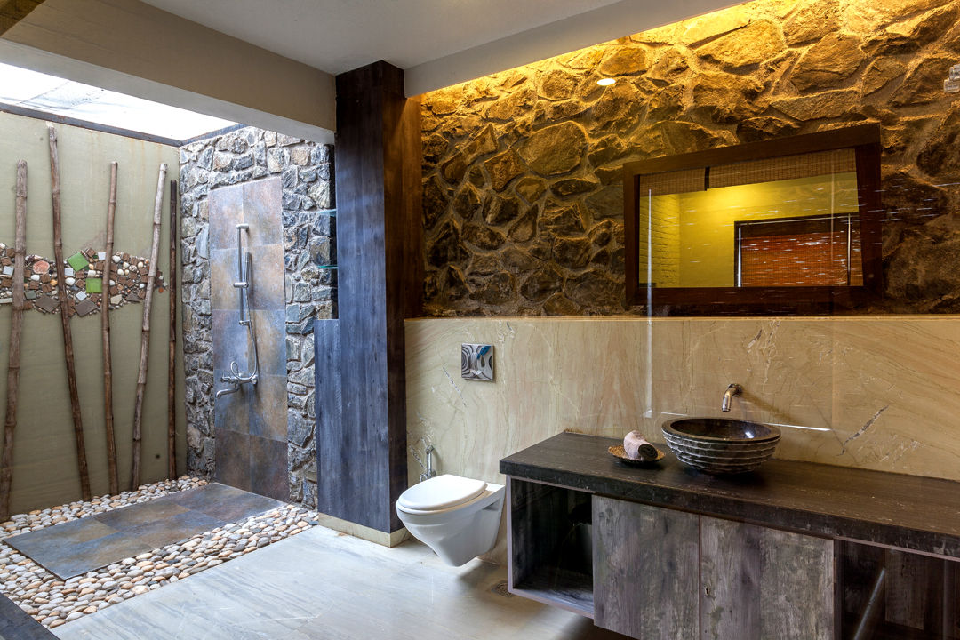 Kavardhara Villa , Inscape Designers Inscape Designers Rustic style bathroom