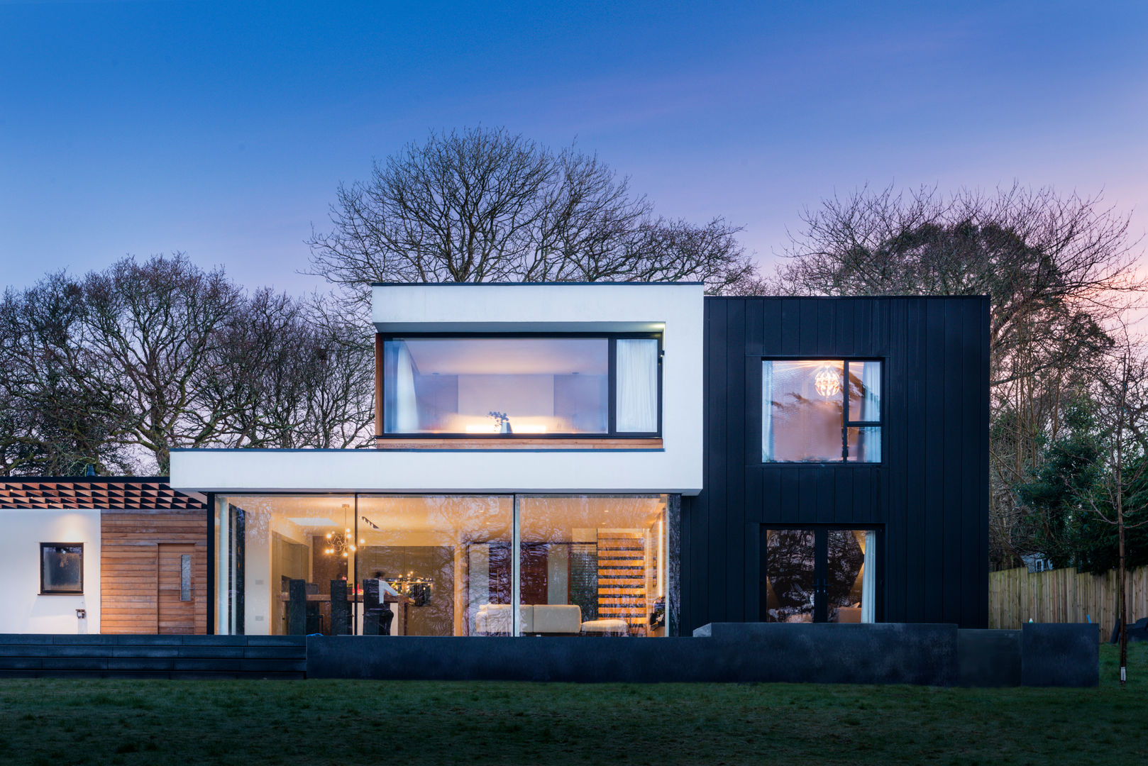White Oaks Exterior Barc Architects Modern houses glass,glazing,contemporary,zinc cladding,render