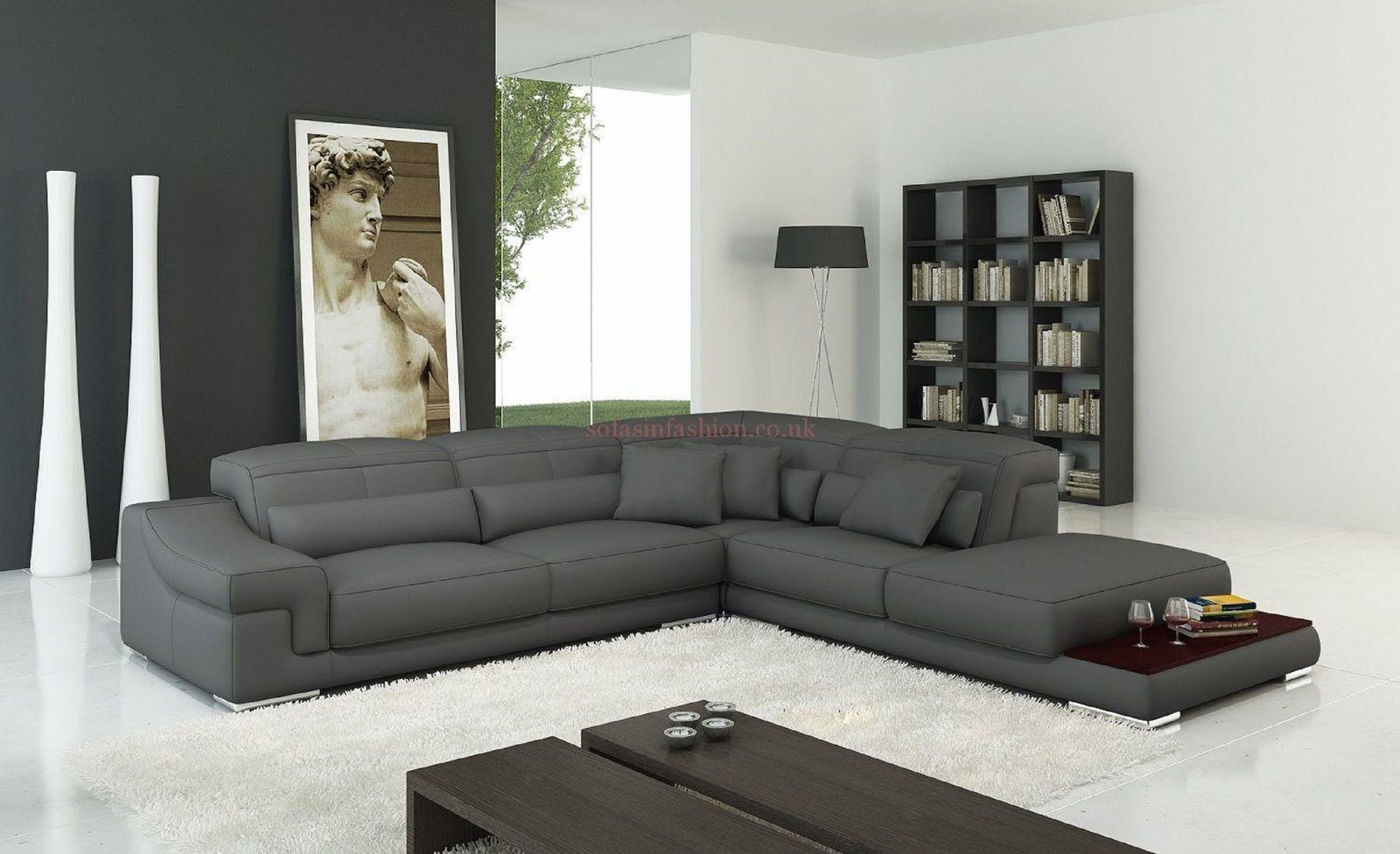 Grey Large Sofa Sofas In Fashion Nowoczesny salon Kanapy i fotele