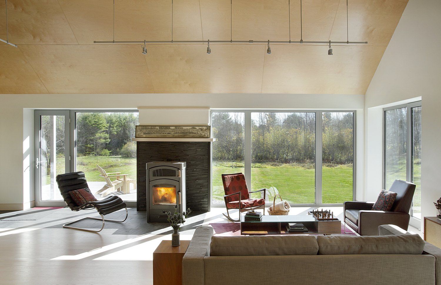 Living Area ZeroEnergy Design Modern living room Wood Wood effect