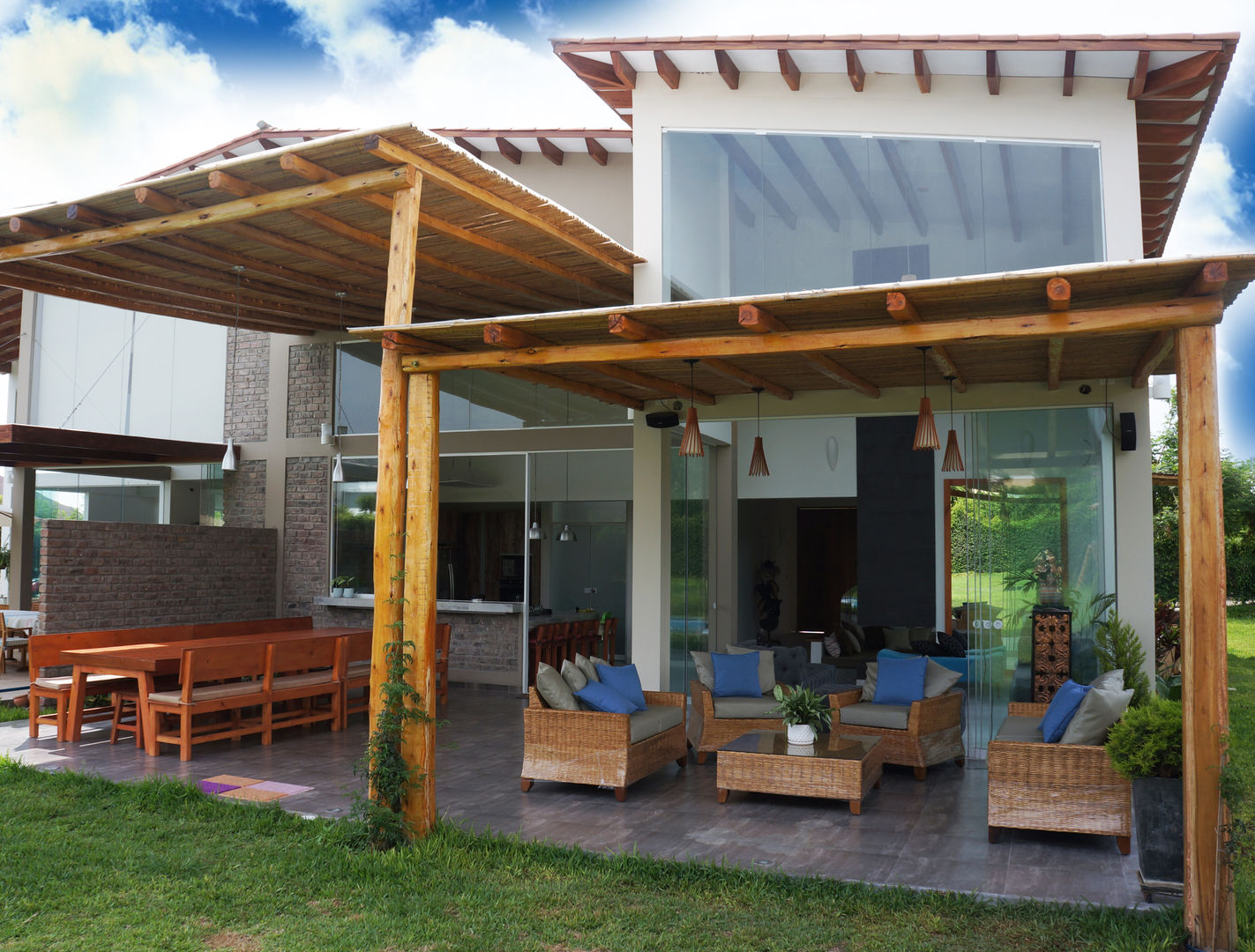 Una CASA DE CAMPO para soñar, malu goni malu goni Rustic style balcony, veranda & terrace