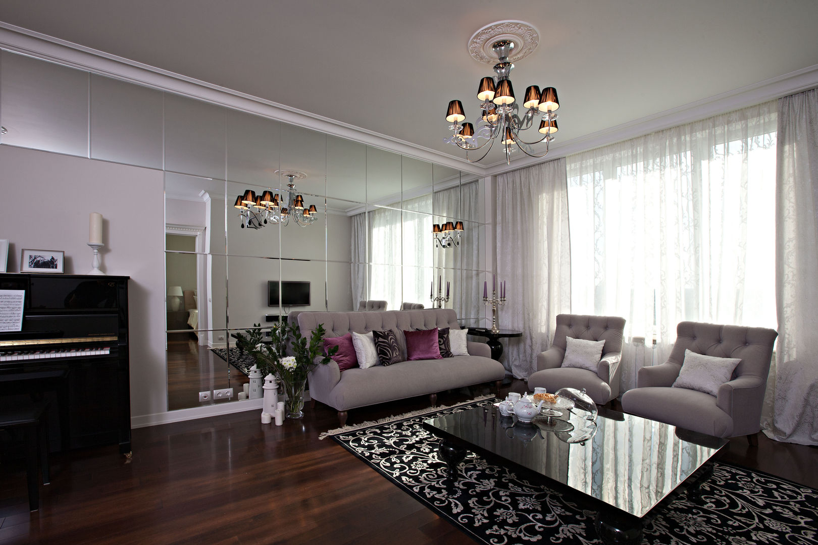 гостиная Инна Азорская Гостиная в классическом стиле красивый интерьер,стильная гостиная,гостиная,у ТВ