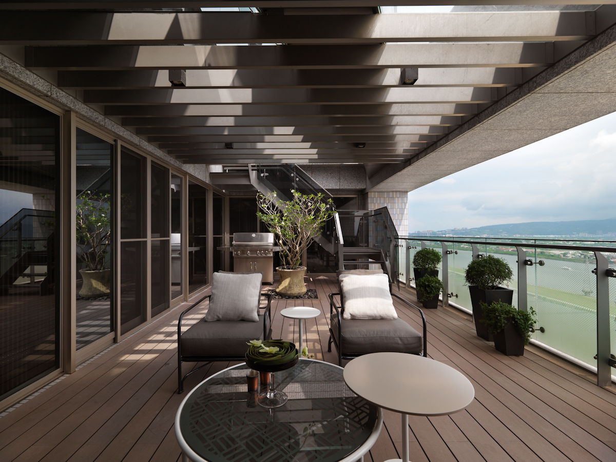 符號, 拾雅客空間設計 拾雅客空間設計 Balcone, Veranda & Terrazza in stile moderno