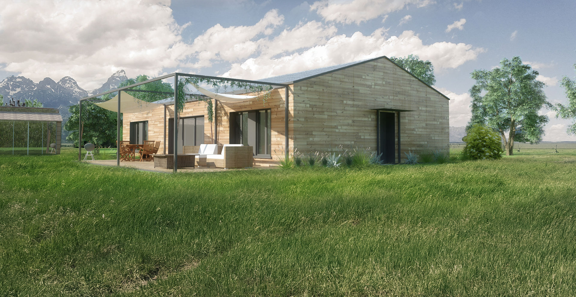 Maison autonome isolation paille Belle Ville Atelier d'Architecture Maisons modernes Bois Effet bois maison ecologique,bbc,maison bbc,paille,autonome