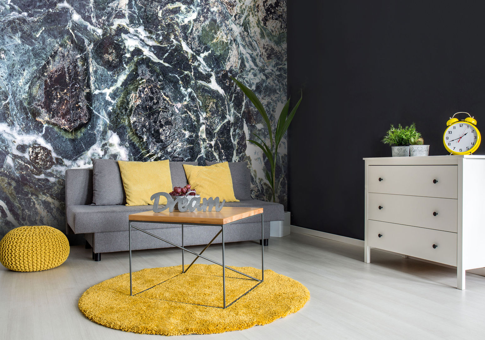 Black Marble Wall Mural Wallsauce.com Nowoczesne ściany i podłogi Tapety