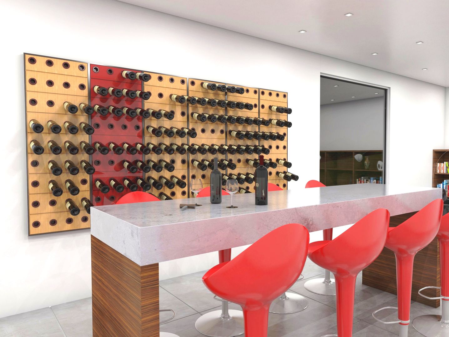 Adega / Suporte para garrafas, Garrafeiros - Adegas para Vinho Garrafeiros - Adegas para Vinho Hầm rượu phong cách tối giản Gỗ-nhựa composite Wine cellar