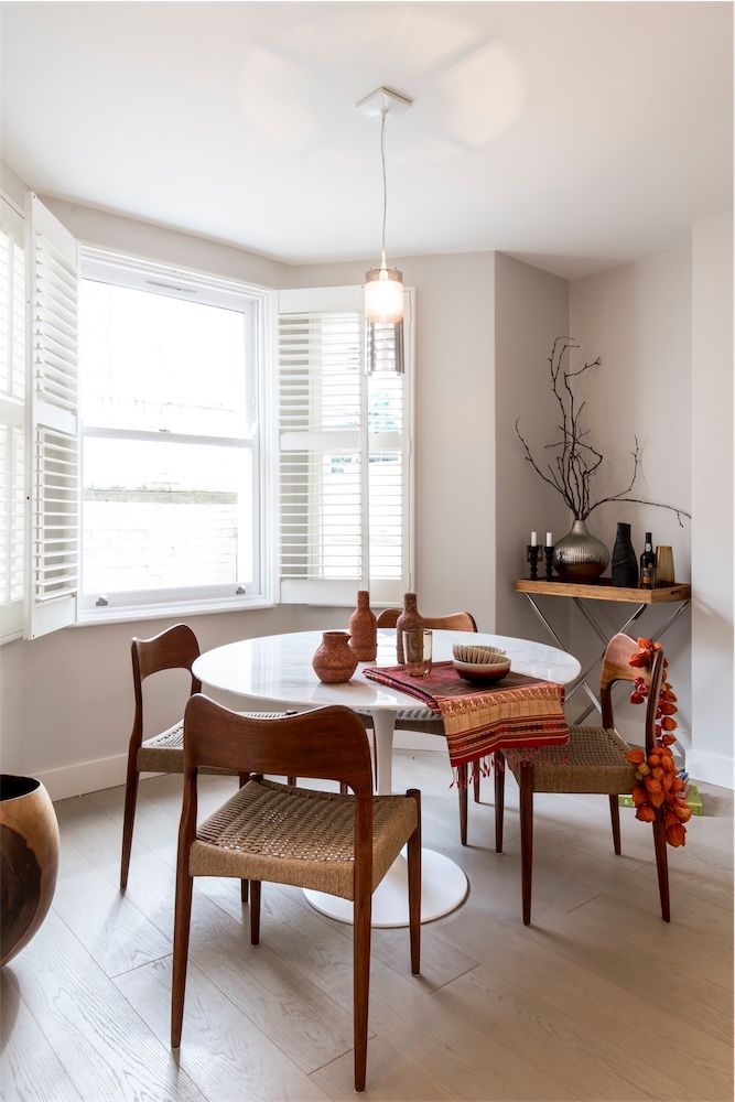 Maisonette in Maida Vale, Studio 29 Architects ltd Studio 29 Architects ltd Salas de jantar modernas dining room,mid century modern,bay window