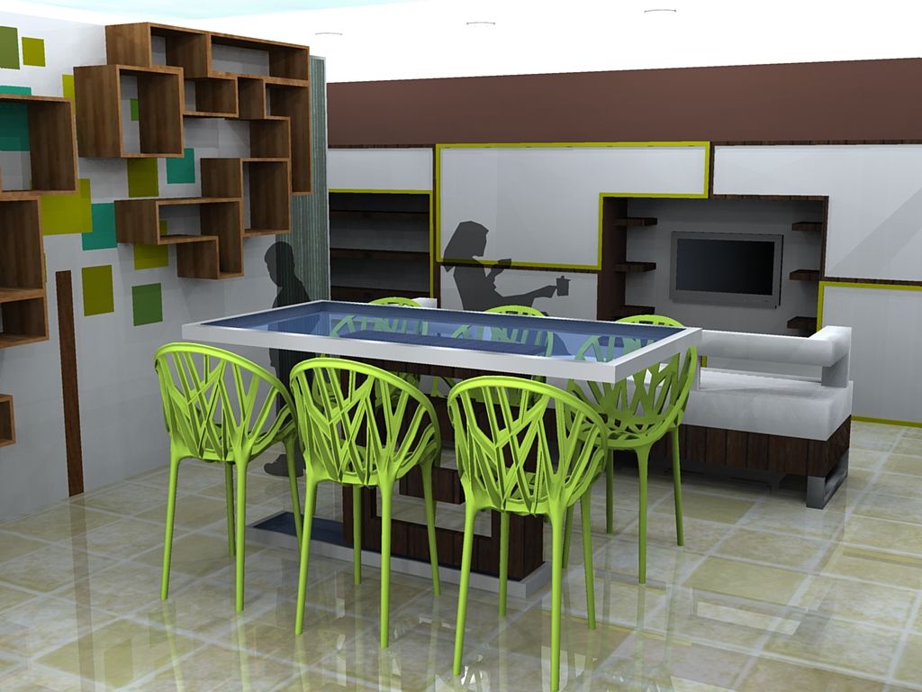 Children's games room and study area CKW Lifestyle Associates PTY Ltd Media room Engineered Wood Transparent