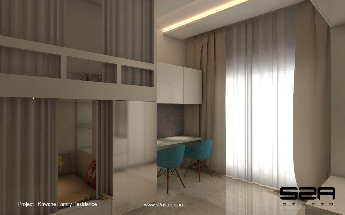 Residential Apartment , S2A studio S2A studio Phòng ngủ phong cách hiện đại