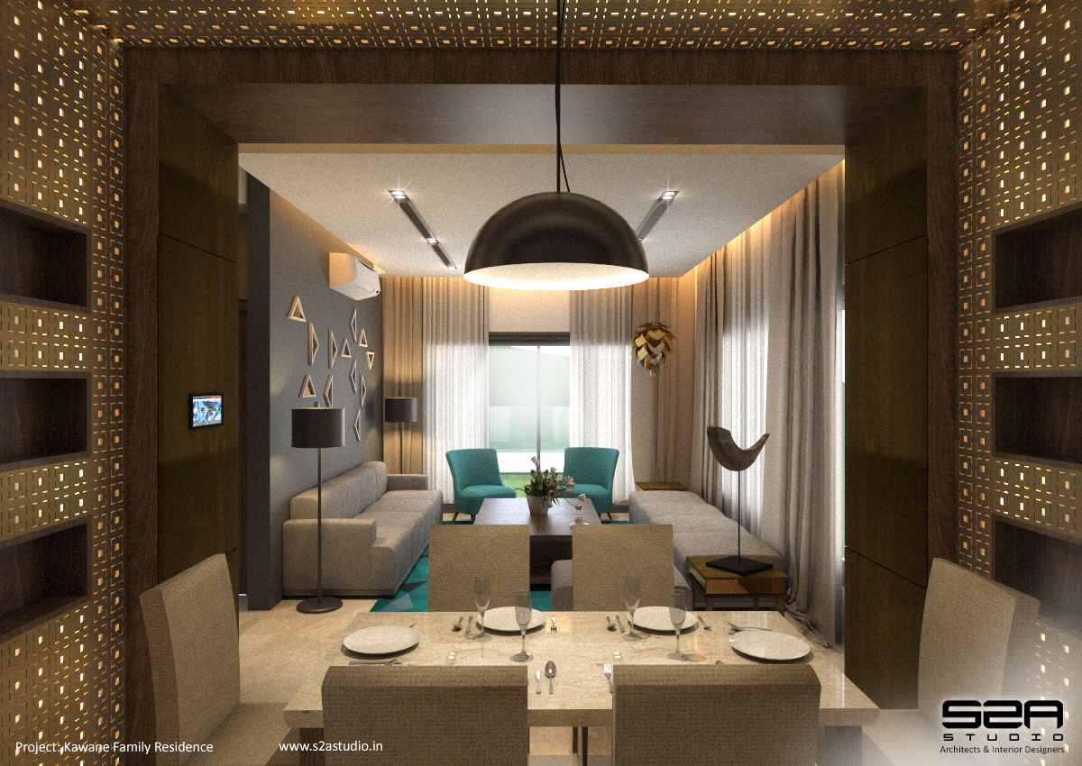 Residential Apartment , S2A studio S2A studio Modern Dining Room