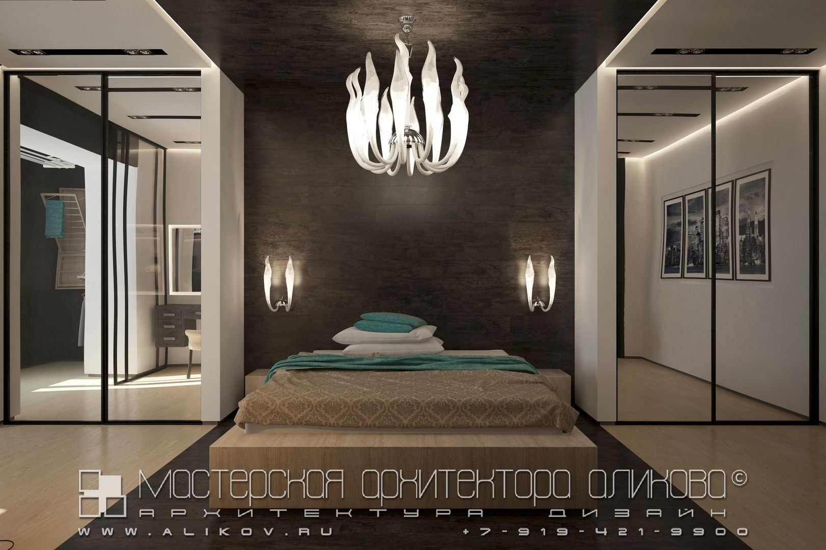 Кв Хетага, Мастерская архитектора Аликова Мастерская архитектора Аликова Modern style bedroom