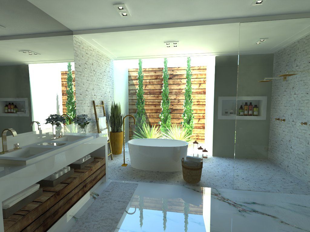Casa de Banho do Casal, Gláucia Brito Interiores Gláucia Brito Interiores Phòng tắm phong cách chiết trung
