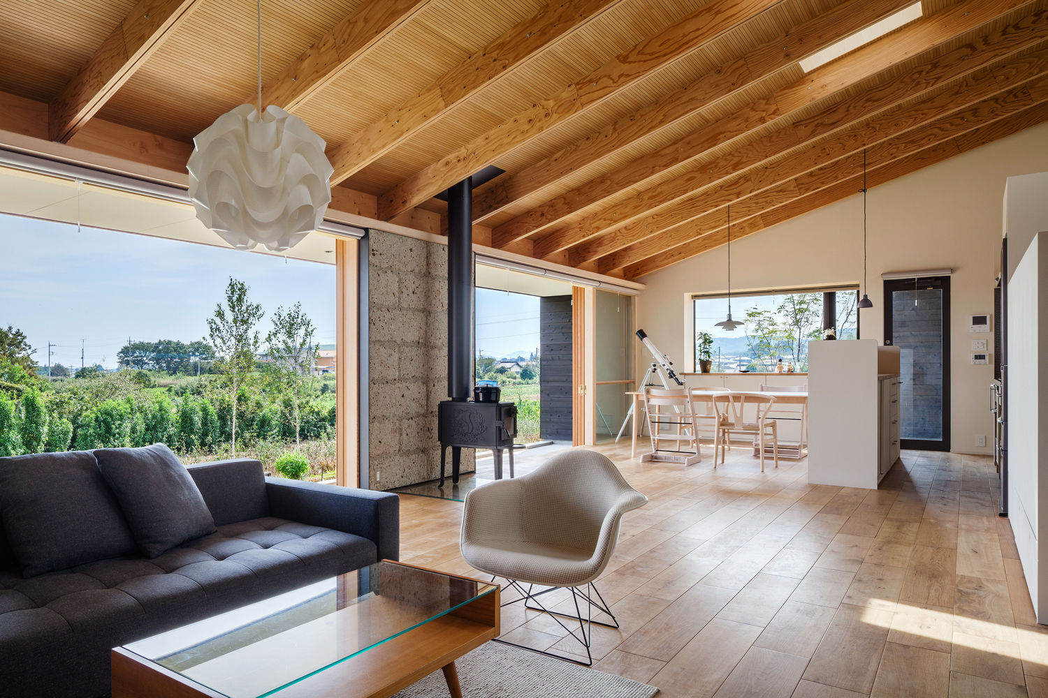 緩斜面の家, 株式会社リオタデザイン 株式会社リオタデザイン Scandinavian style living room