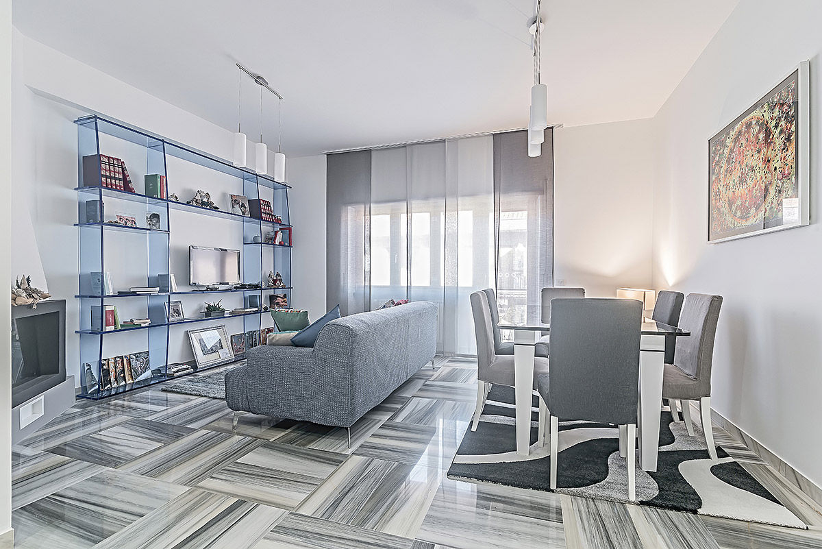 Ristrutturazione appartamento di 95mq Roma, Collatino, Facile Ristrutturare Facile Ristrutturare Modern living room