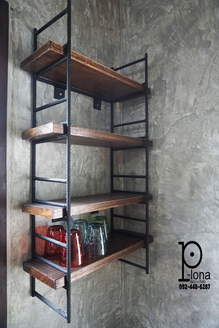 ห้องครัวไทยสไตล์ลอฟท์, P-lona P-lona Industrial style kitchen Solid Wood Multicolored