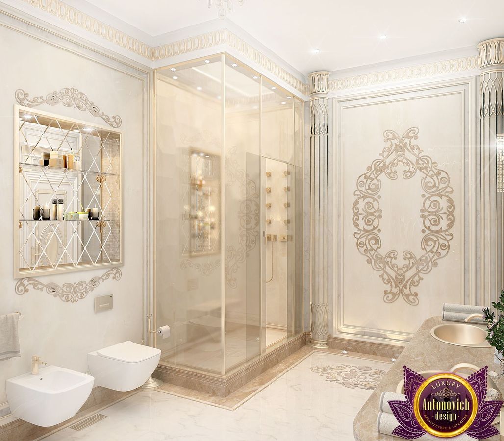 Bathroom design of Katrina Antonovich, Luxury Antonovich Design Luxury Antonovich Design 클래식스타일 욕실